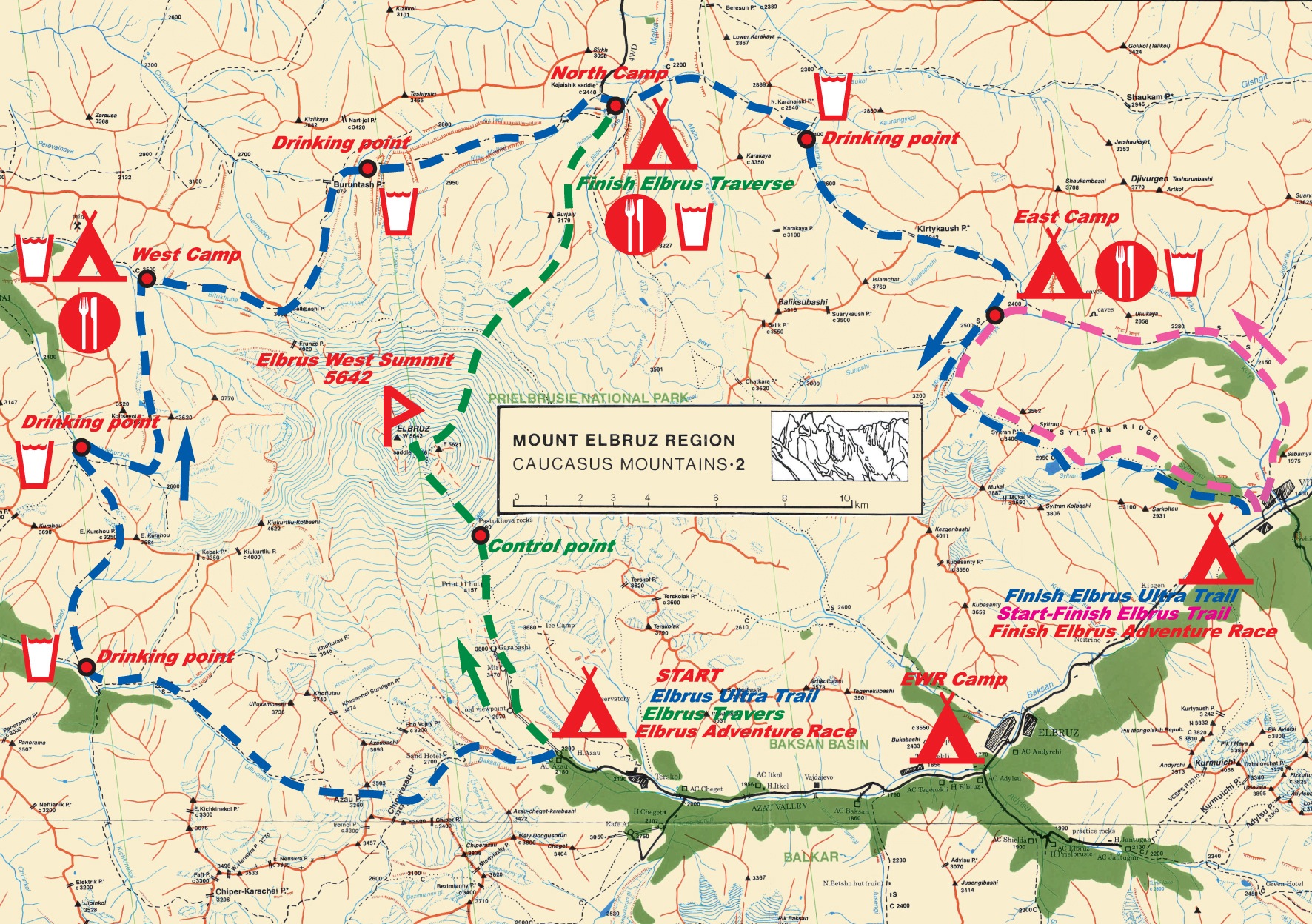Elbrus World Race 2012 - карта мероприятия